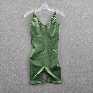 PINK Women Bodysuit XS Green Biker Short Sleeveless Built In Bra NWT‎